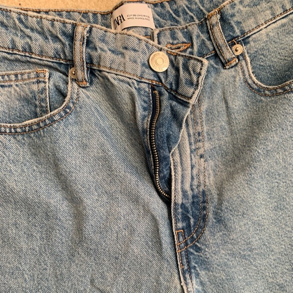 Zara culottes US size 6 blue jeans high rise - Picture 3 of 4